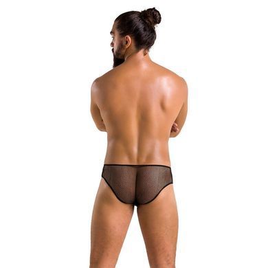 Чоловічі труси зі шнурівкою Passion 035 SLIP RICHARD S/M Black, екошкіра, сітка SO7577 фото