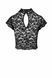 Топ Noir Handmade F303 Essence, XXL, black, мереживний, короткий рукав, комір-стійка SX0259 фото 5