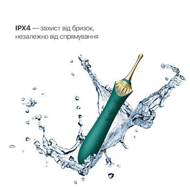 Вагінально-кліторальний вібратор Zalo &mdash; Bess Turquoise Green, багатофункціональний із насадками SO6652 фото