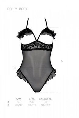 Еротичне боді Passion DOLLY BODY, XXL/XXXL, black, з відкритими чашками SO9703 фото
