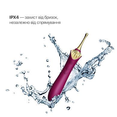 Вагінально-кліторальний вібратор Zalo &mdash; Bess Velvet Purple, мультифункціональний із насадками SO6653 фото