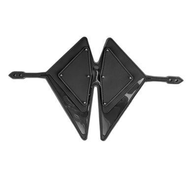 Маска на очі LOCKINK Vixen Blindfold, чорна, натуральна шкіра, регульований обсяг SX0855 фото