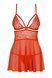 Бебі-дол Obsessive 838-BAB-3 babydoll & thong, L/XL, червоний, мереживний ліф, стрінги в комплекті SX1120 фото 3