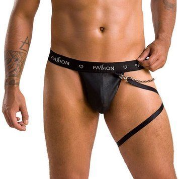 Чоловічі трусики танга з підв&rsquo;язкою Passion 058 THONG BILL S/M Black SO7637 фото