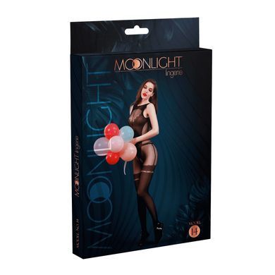 Бодістокінг з доступом Moonlight Model 14 XS-L Black, малюнок боді та панчіх на підв&rsquo;язках SO6346 фото