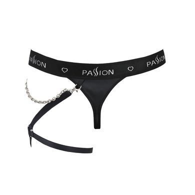 Чоловічі трусики танга з підв&rsquo;язкою Passion 058 THONG BILL XXL/XXXL Black SO7638 фото