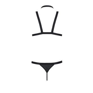 Комплект чоловічої білизни зі стреп Passion 039 SET ANDREW L/XL Black, стринги, шлейки SO7588 фото