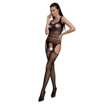 Бодістокінг Passion ECO BS005 black, щільний, відкритий доступ, імітація підв&rsquo;язок SO7073 фото