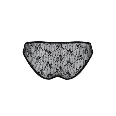 Трусики-сліпи з мереживною сіточкою Passion DINA THONG S/M, black SO5341 фото