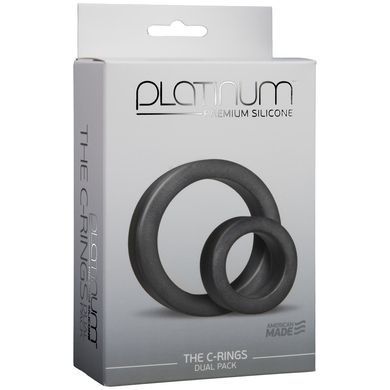 Набір ерекційних кілець Doc Johnson Platinum Premium Silicone &mdash; The C-Rings &mdash; Charcoal SO4918 фото
