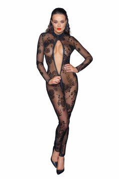 Сітчастий бодістокінг Noir Handmade F237 Long tulle overall, XL SX0124 фото