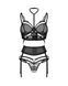 Комплект Obsessive Premisis Black 3-pcs crotchless set L/XL SX3115 фото 2