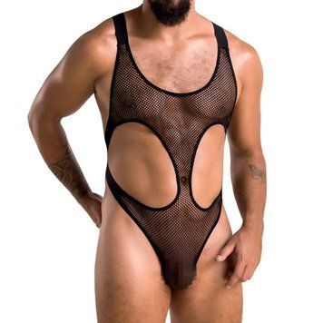 Чоловіче сітчасте боді Passion 040 LEON L/XL Black, сітка, резинки SO7591 фото