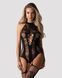 Бодістокінг Obsessive Bodystocking F240, S/M/L, чорний, мереживний малюнок, імітація боді з панчохами SX1131 фото 1